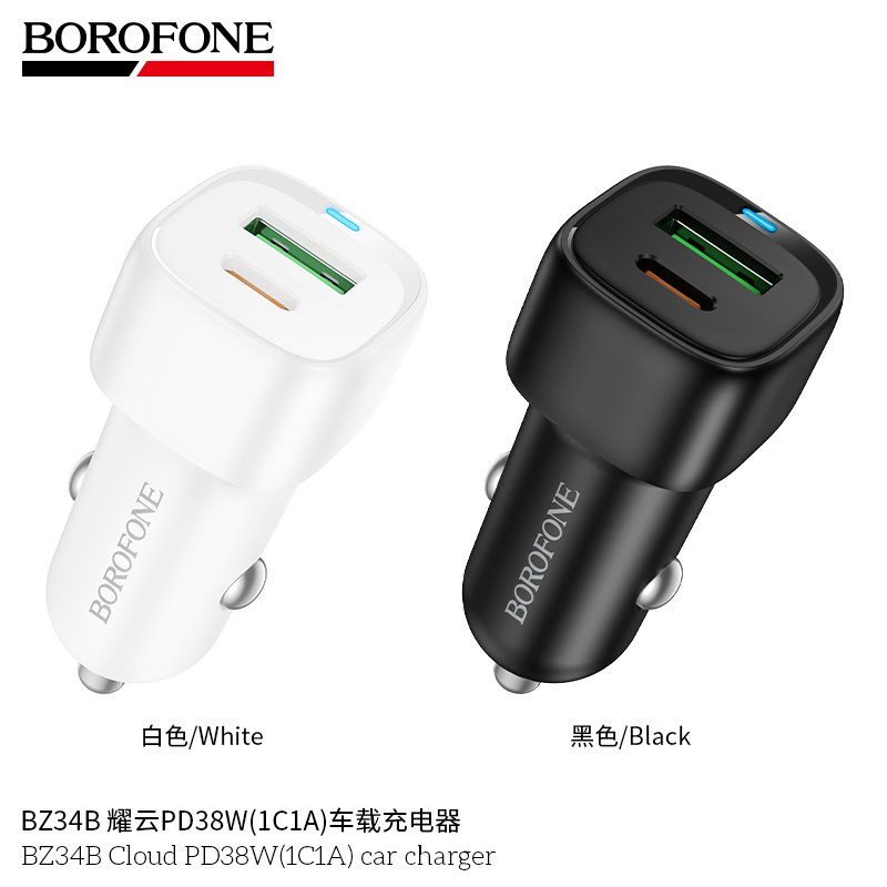 Tẩu sạc ô tô Borofone BZ34 QC3.0 2 cổng 1c1A