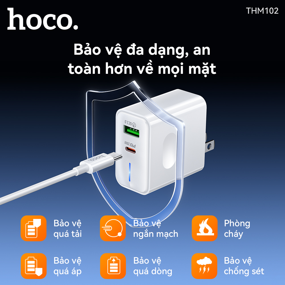Bộ sạc TypeC-TypeC Hoco THM102