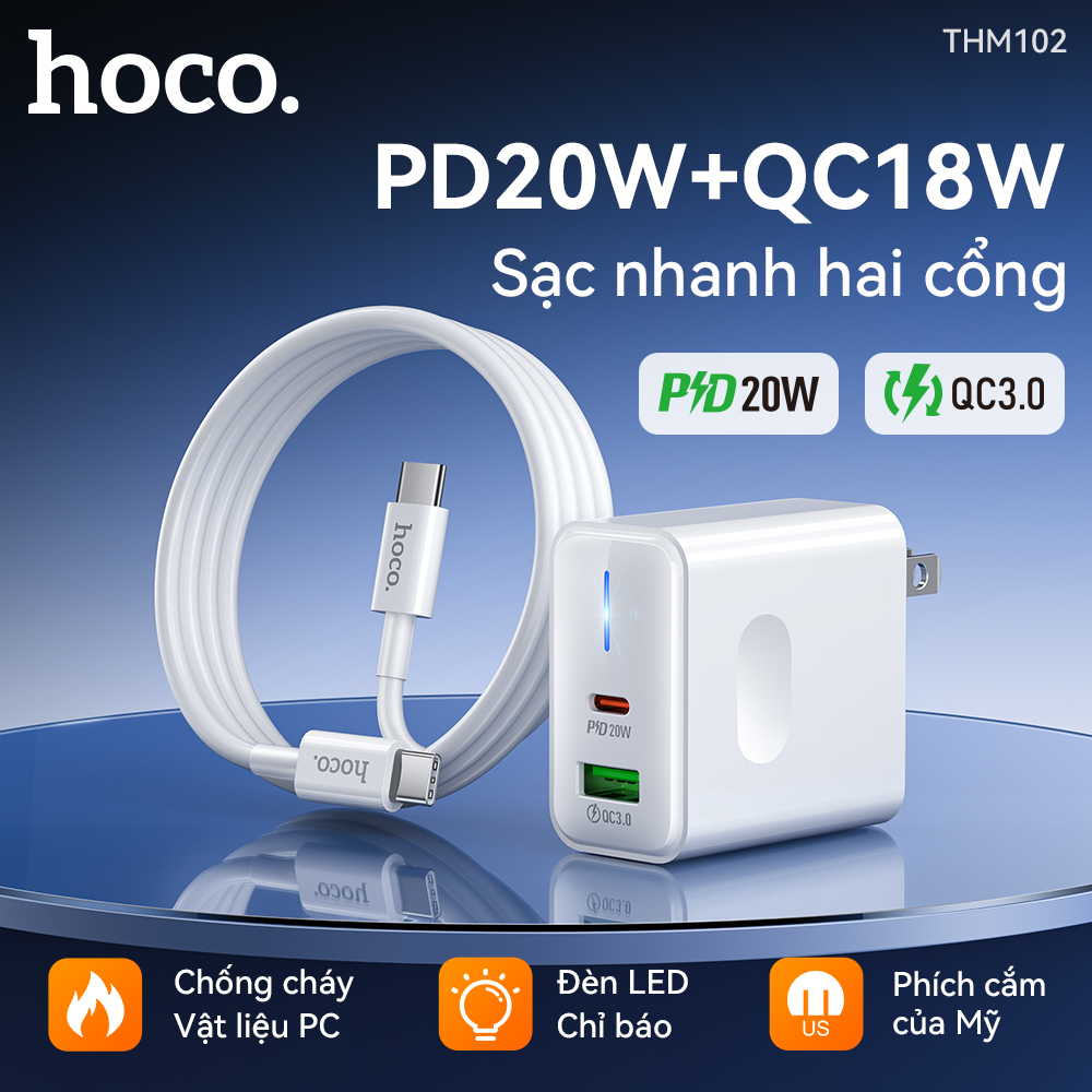 Bộ sạc TypeC-TypeC Hoco THM102