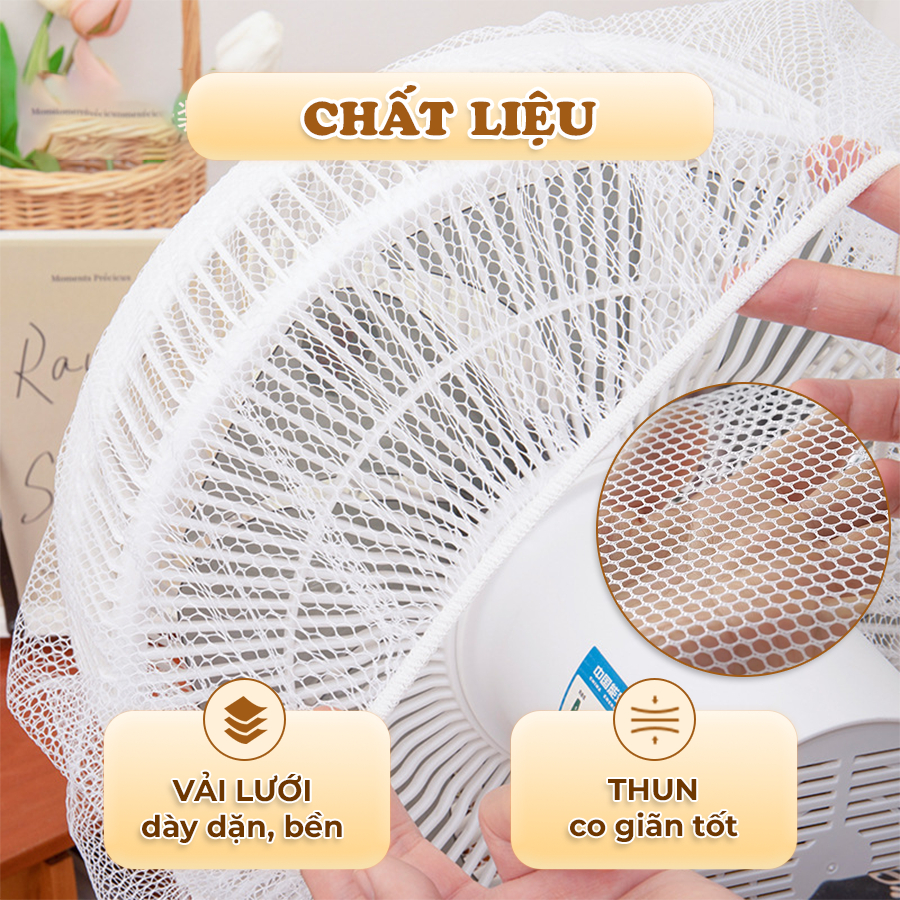 Bọc Trùm Quạt Chống Bụi Có Dây Rút Lưới Hình Thú