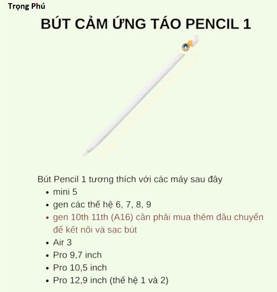 Bút cảm ứng Apple Pencil 1 chính hãng cũ