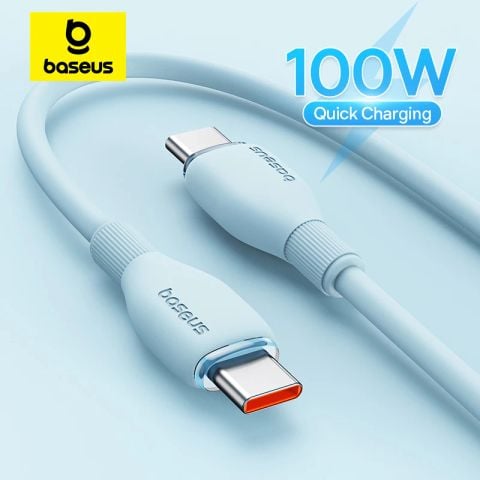 Cáp sạc TypeC-TypeC Baseus Puding ultra fast Silicon dẽo đóng túi