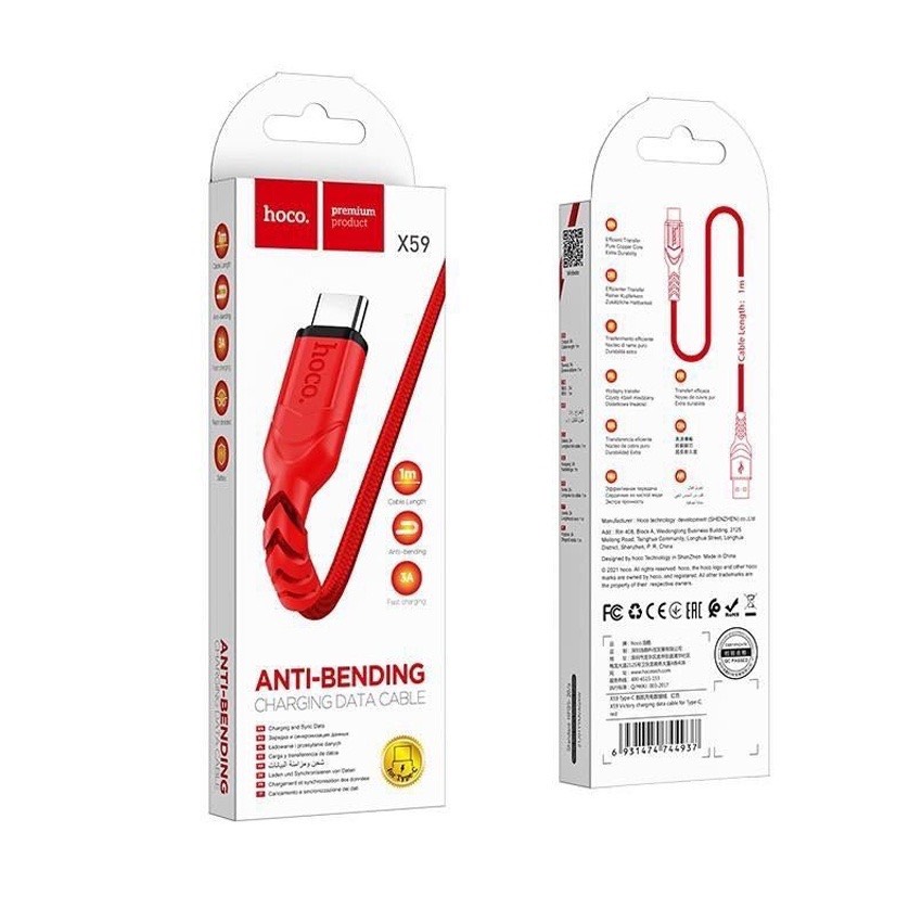 Cáp sạc Usb-Lighting Hoco X59 2m