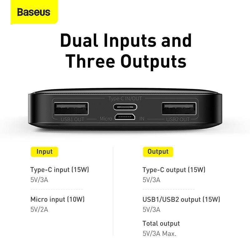 Sạc dự phòng Baseus BIPOW 15W 10000mAh - Lighting