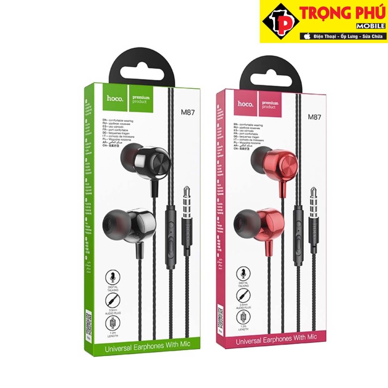 Tai nghe dây Đầu tròn Hoco M87