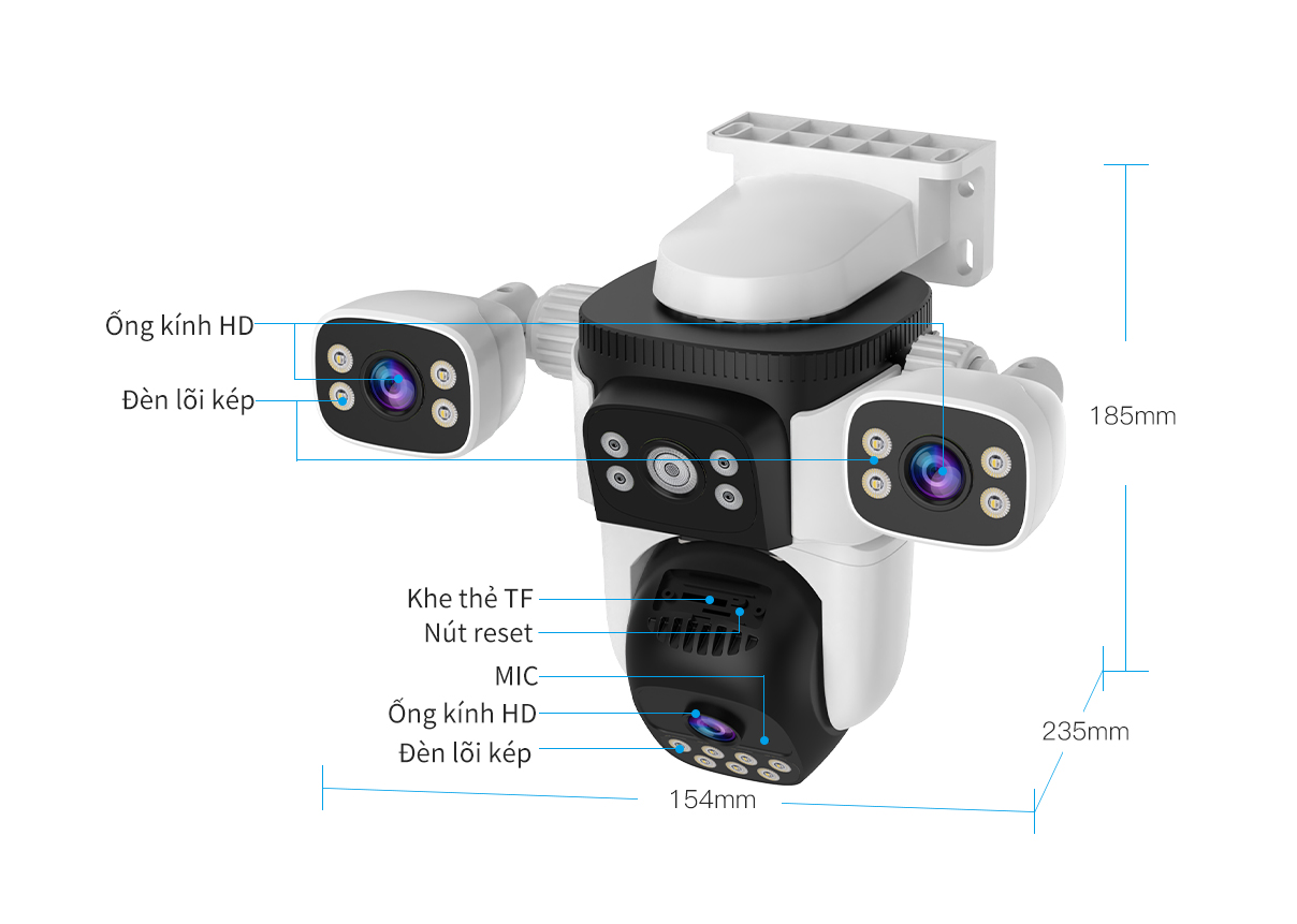 Camera Dùng 4G 3 Mắt VSTARCAM CG621SR-6MP