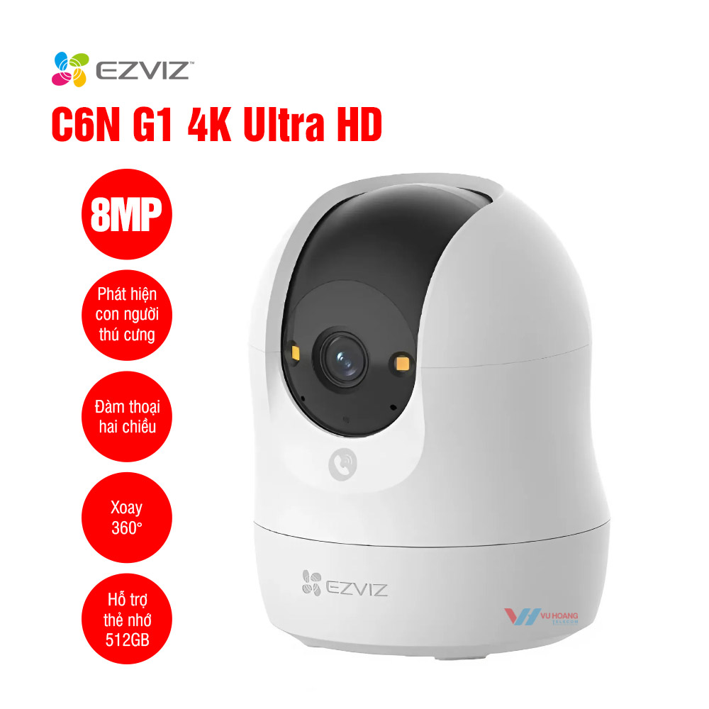 Camera EZVIZ C6N G1 4k 8mp trong nhà
