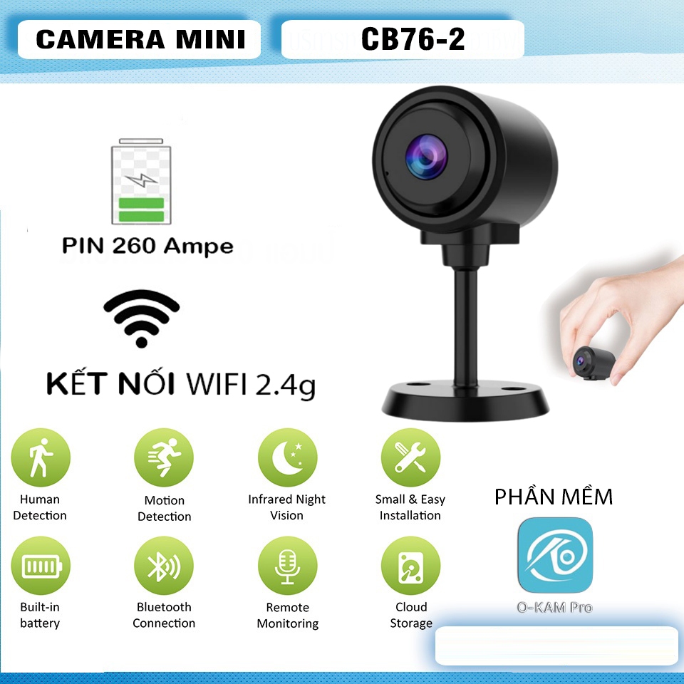 Camera Wifi Mini 1MP Vstarcam CB76-2 (PHẦN MỀM OKam)