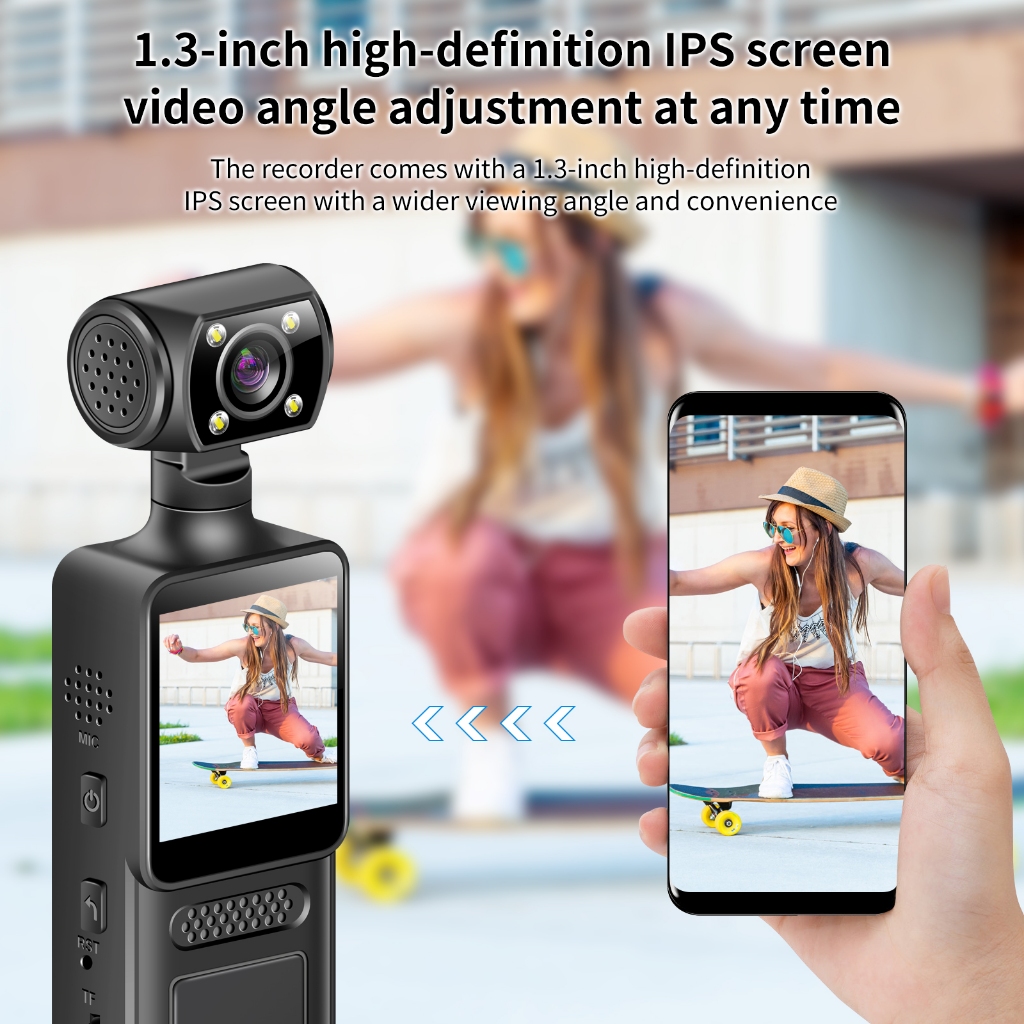 Camera quay phim thể thao 4K HD Xoay 180 ZC-M12 gimbal quay phim