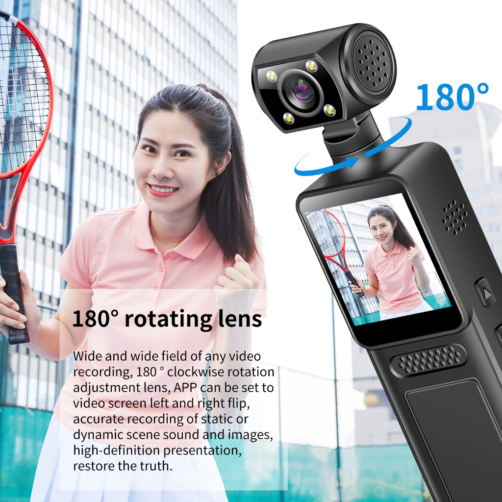 Camera quay phim thể thao 4K HD Xoay 180 ZC-M12 gimbal quay phim