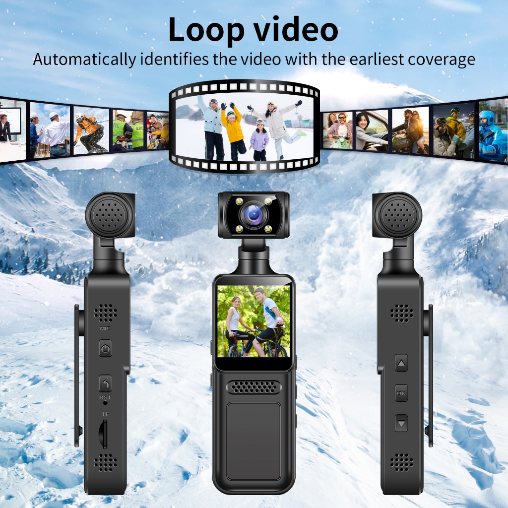 Camera quay phim thể thao 4K HD Xoay 180 ZC-M12 gimbal quay phim