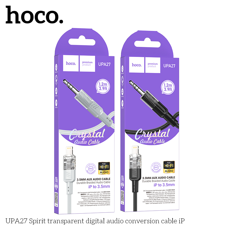 Cáp chuyển âm thanh Hoco UPA27 Lighting ra 3.5