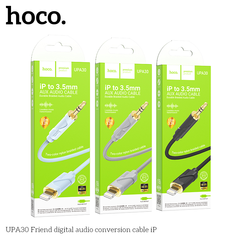 Cáp chuyển âm thanh Hoco UPA30 Lighting ra 3.5 đực