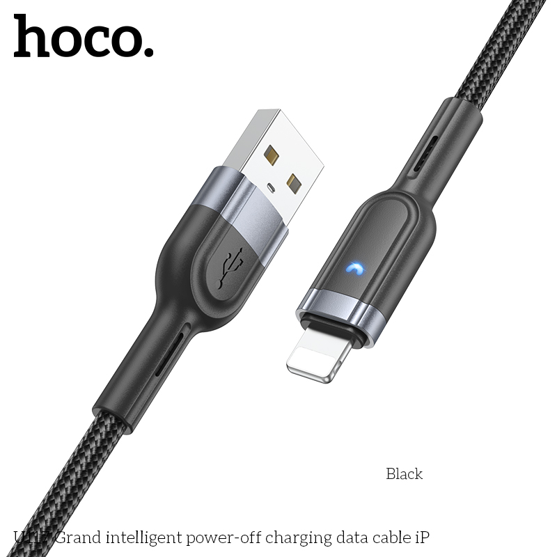 Cáp sạc Usb-Lighting Hoco U117 Grand intelligent power-off charging data cable