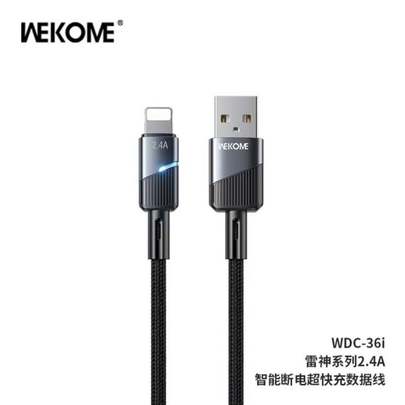 Cáp sạc Usb-Lighting  Nhanh 2.4A Wekome Wdc-36i- Hãng