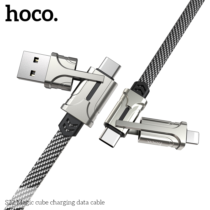 Cáp sạc 4 đầu Hoco S22, Sạc Nhanh QC3.0 PD 18W