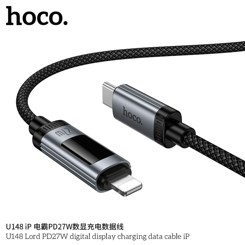 Cáp sạc TypeC-Lighting Hoco U148 27w đèn led báo