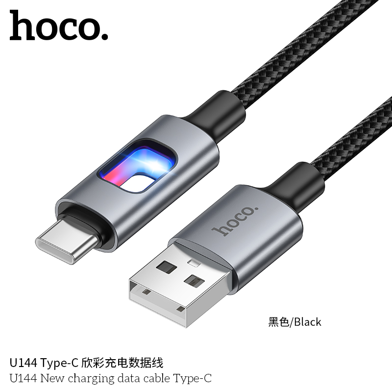 Cáp sạc Usb-TypeC Hoco U144 dây dù đèn led báo