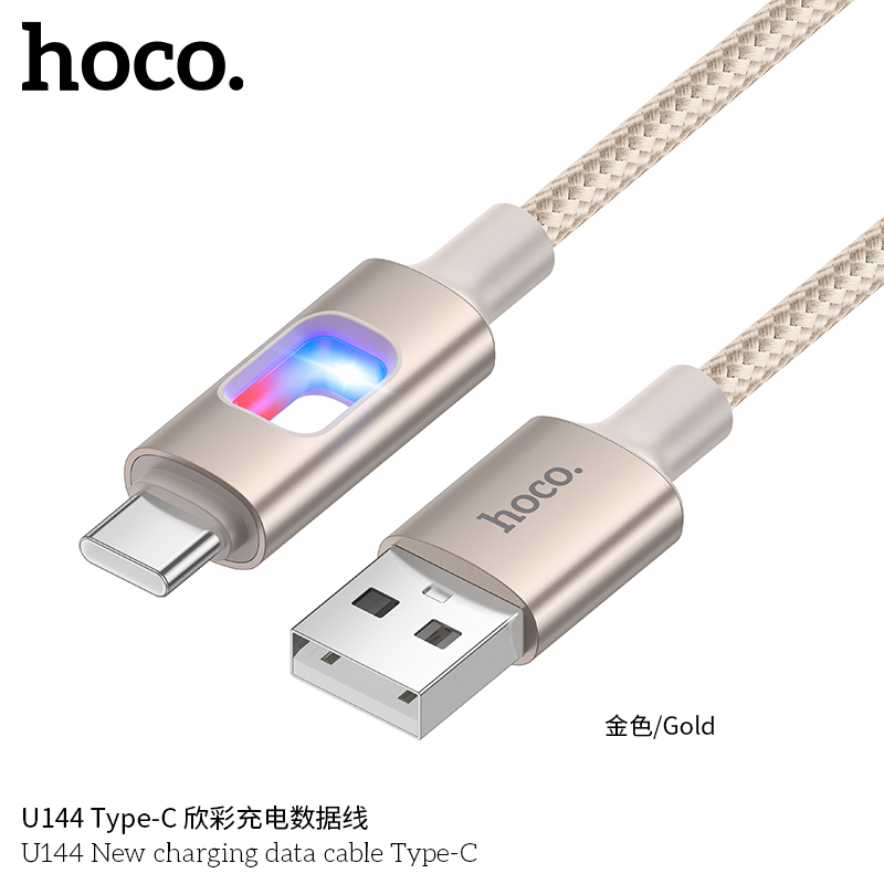 Cáp sạc Usb-TypeC Hoco U144 dây dù đèn led báo