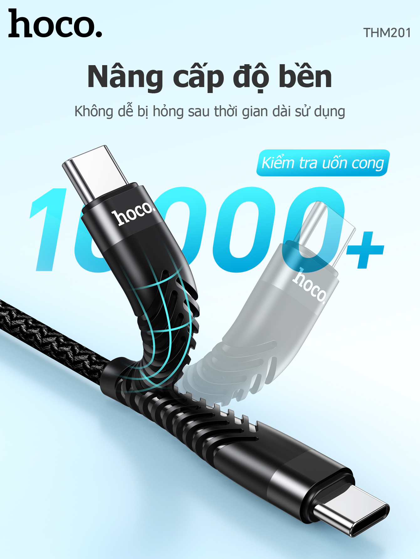 Cáp sạc 3 đầu Hoco THM201 Usb ra TypeC,Lighting,Micro