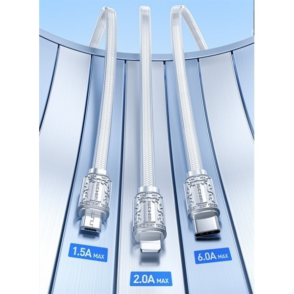 Cáp sạc 3 Đầu 6A Wekome WDC-179th