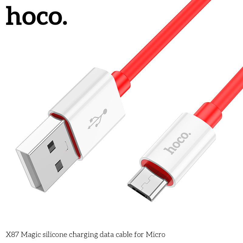 Cáp sạc Usb-Micro Hoco X87 silicon mềm dẽo
