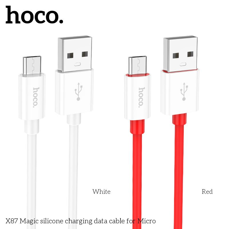 Cáp sạc Usb-Micro Hoco X87 silicon mềm dẽo