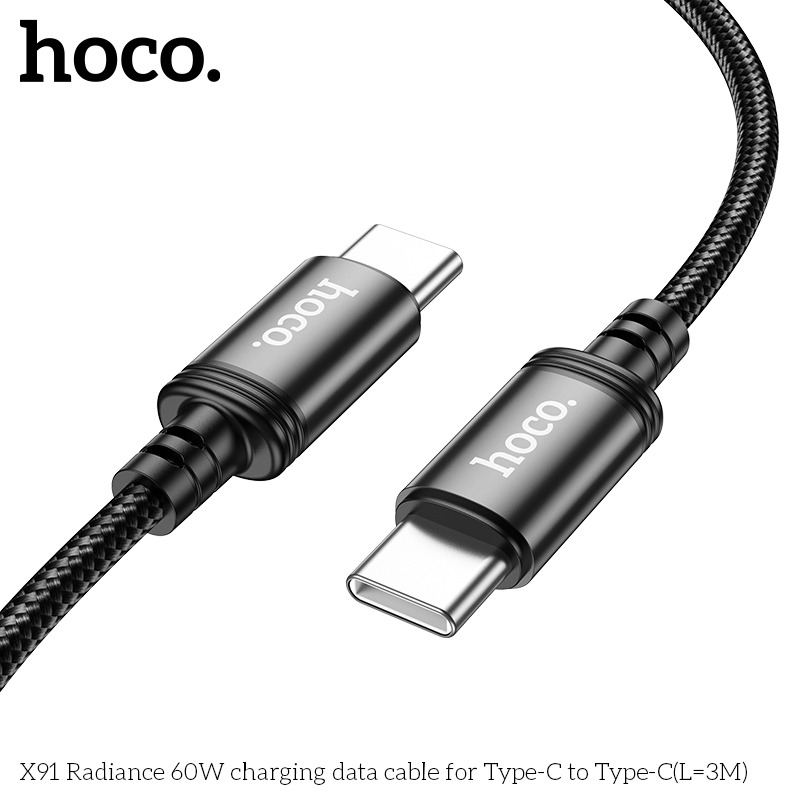 Cáp sạc TypeC-TypeC dài 3m Hoco X91