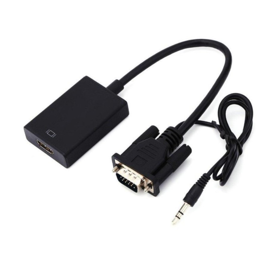 Cáp chuyển VGA đực ra HDMI cái Có Audio