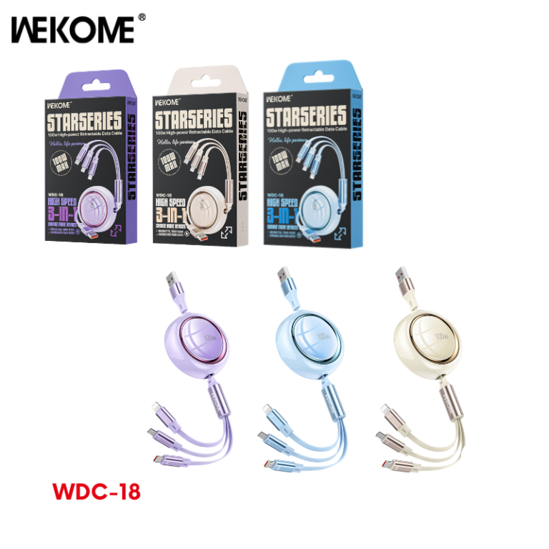 Cáp sạc 3 đầu rút Wekome wdc-18