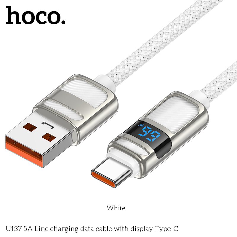 Cáp sạc Usb-TypeC Hoco nhanh 5A Hoco U137