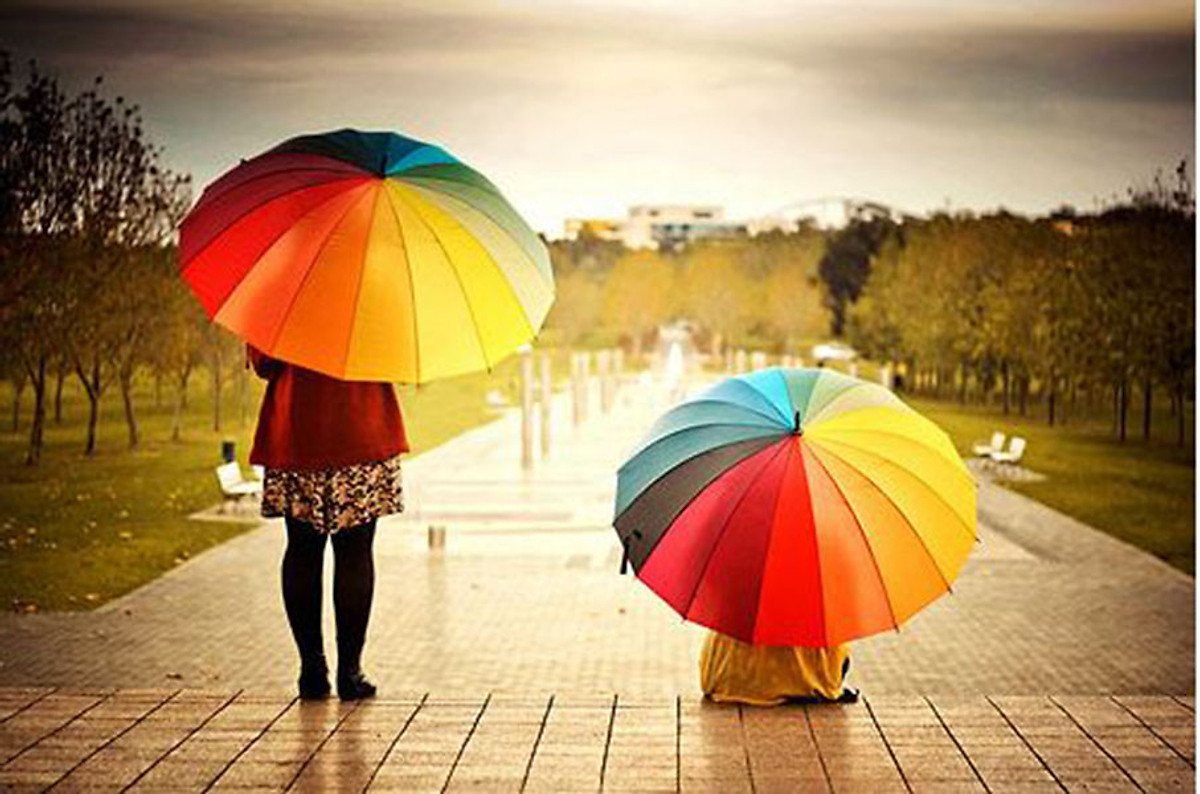 Cây Dù Che Nắng, Mưa 7 màu 14 nan cao cấp bền