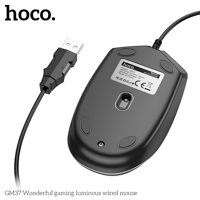 Chuột có dây Hoco GM37 có led nhiều màu