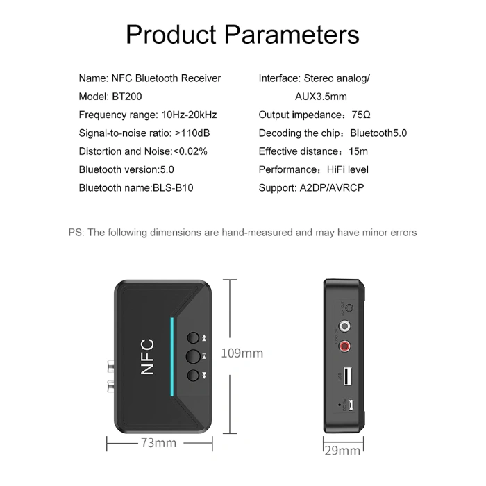 Cục Thiết Bị Nhận Tín Hiệu Âm Thanh Bluetooth BT200