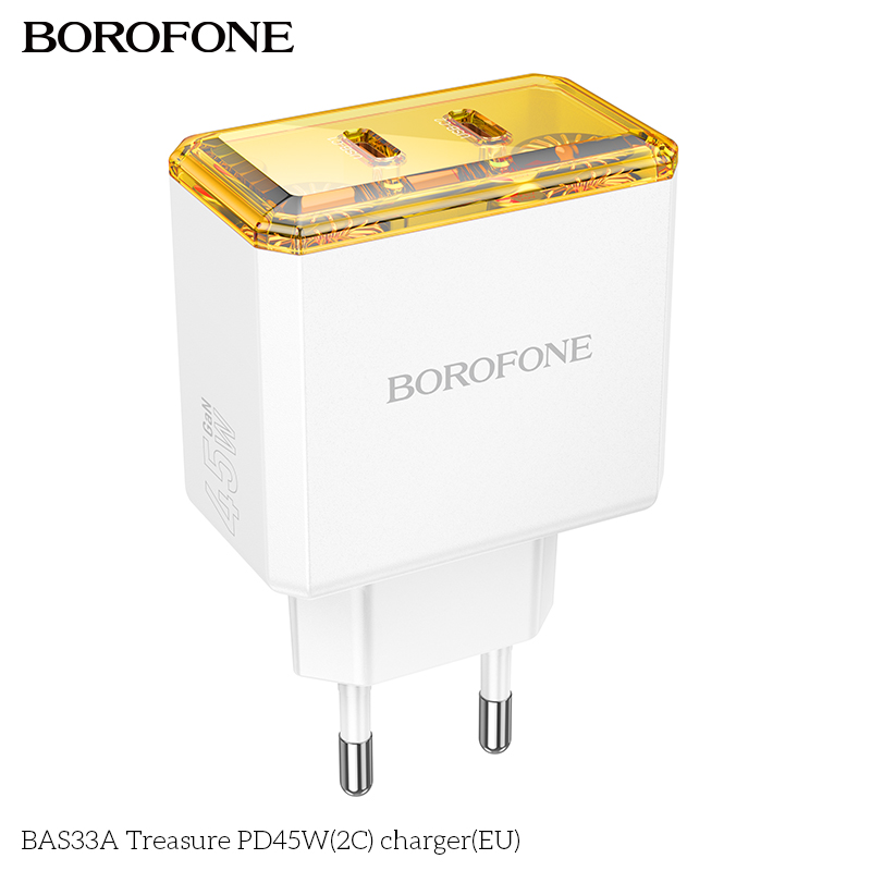 Cốc sạc 2 cổng Borofone BAS33A PD45w 2C