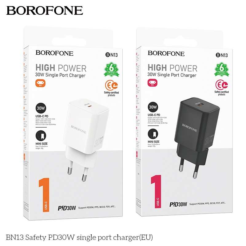 Cốc sạc 2 cổng Borofone BN13 PD30w