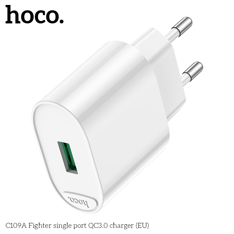 Cốc sạc USB 18w QC3.0 Hoco C109/C109A ra 3.0