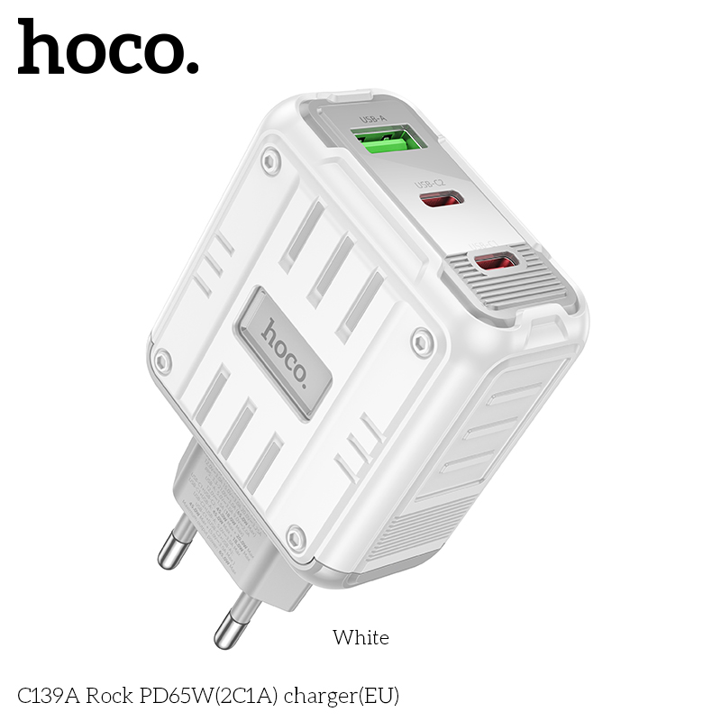 Cốc sạc 3 cổng Hoco C139A PD65w (2C1A)