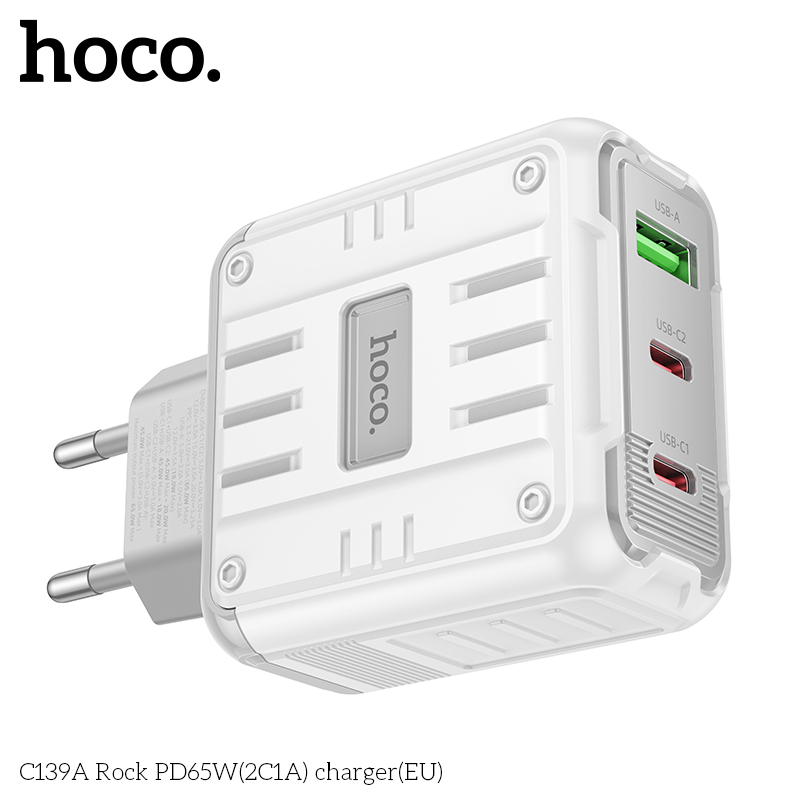 Cốc sạc 3 cổng Hoco C139A PD65w (2C1A)