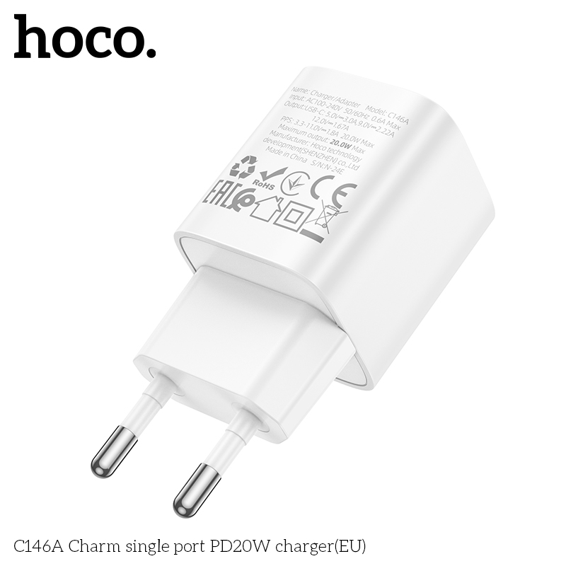 Cốc sạc TypeC Hoco C146A PD20w (1C)