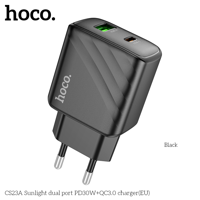 Cốc sạc 2 cổng Hoco Cs23A PD30w (1C1A)