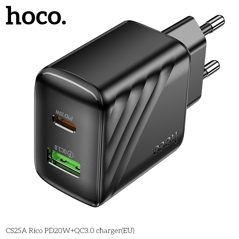 Cốc sạc 2 cổng Hoco Cs25A PD20w (1C1A)