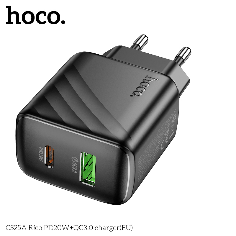 Cốc sạc 2 cổng Hoco Cs25A PD20w (1C1A)