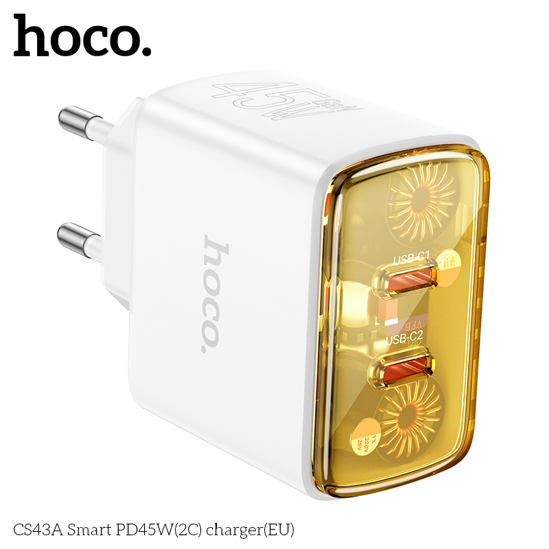 Cốc sạc 2 cổng Hoco CS43A PD45w (2C)