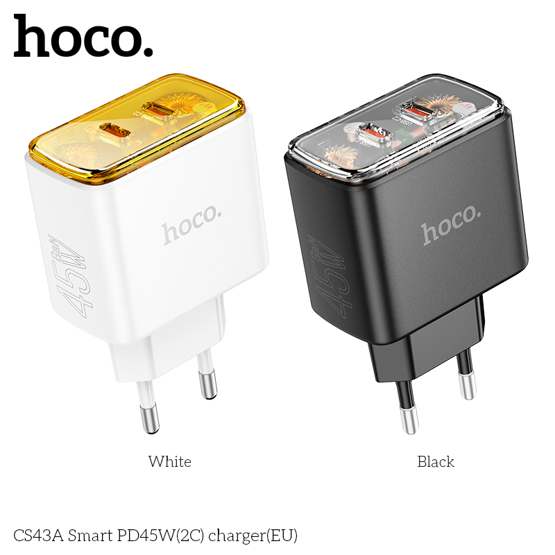 Cốc sạc 2 cổng Hoco CS43A PD45w (2C)