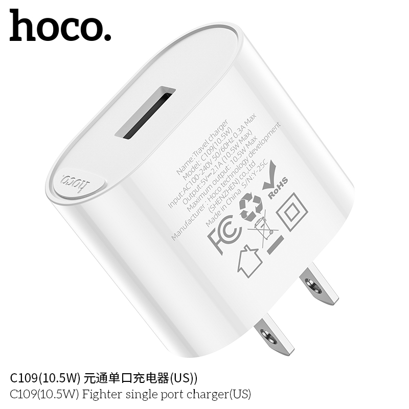 Cốc sạc Usb C109/C109A 10.5w QC3.0 Hoco C109/c109A ra 3.0
