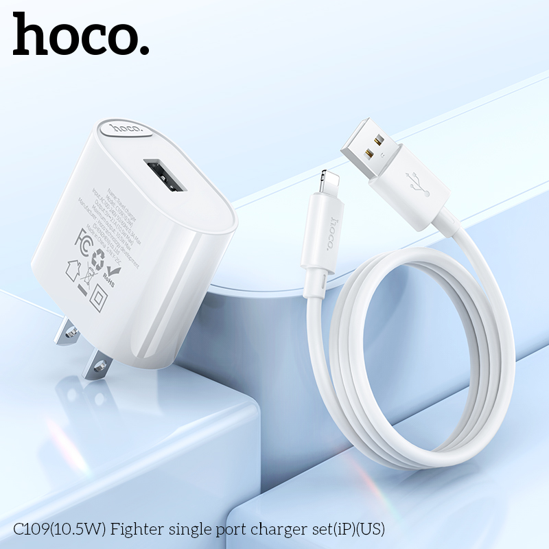 Bộ sạc Usb-Lighting Hoco C109/C109A 10.5w QC3.0