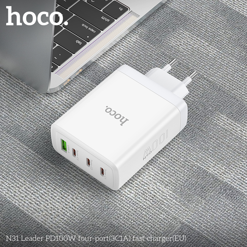 Cốc sạc 4 cổng Hoco N31 PD100w (3C1A)