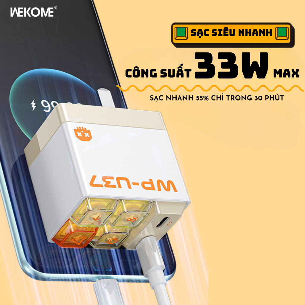 Cốc sạc 2 cổng C 33W Wekome WP-U37