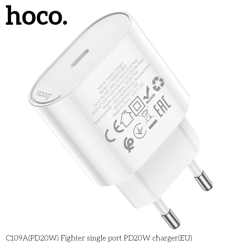Cốc sạc TypeC Hoco C109/C109A 20w 1 cổng